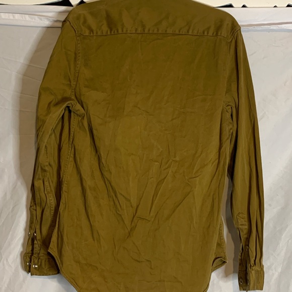 Zara Men’s Large Mustard Colour Suede Button Up Shirt - Picture 2 of 3